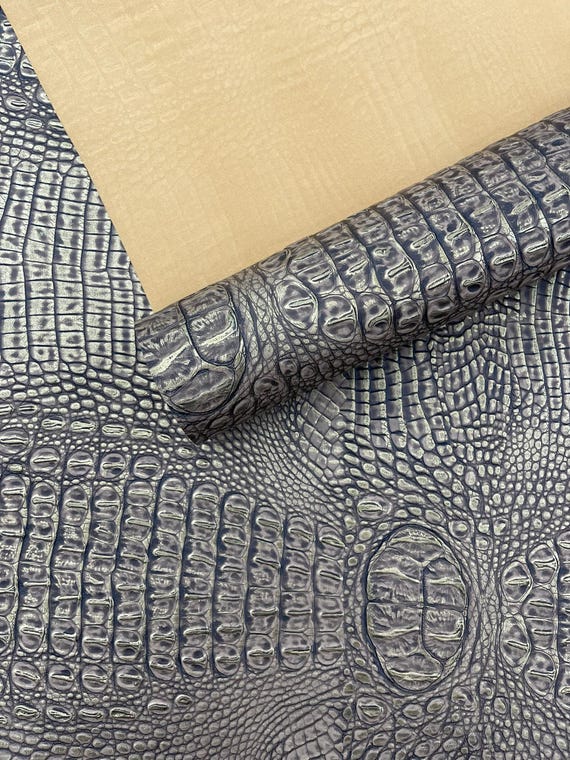 Vintage Gold Metallic Gator Vinyl Fabric 54" Wide / Upholstery Crafting Accessories Applications Faux Leather PVC.