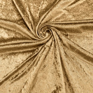 Honey 59/60&quot; Wide Crushed Stretch Panne Velvet Velour Fabric Sold By The Yard.