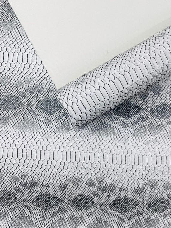 Gray Viper Snake Skin Texture Faux Leather Fabric| 54" Wide| Upholstery| Bags.