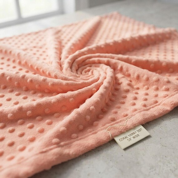 Coral Minky Dot Fabric,58" Wide| Stuff | Blankets Sold by the Yard