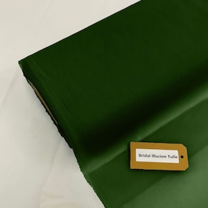 Hunter Green Bridal Illusion Tulle 108&quot;Wide Polyester Premium Tulle Fabric Bolt.