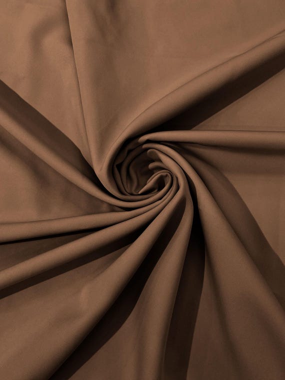 Mocha Dull 4 Way Stretch Crepe Fabric/Medium Crepe-Bridal Fabric/Apparel Fabric/Polyester Crepe-Spandex