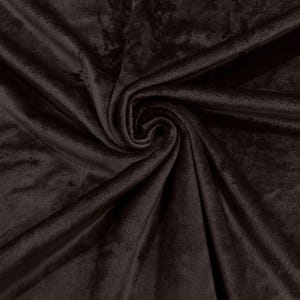 Chocolate Minky Smooth Soft Solid Plush Faux Fake Fur Fabric Polyester- Sold by the yard.