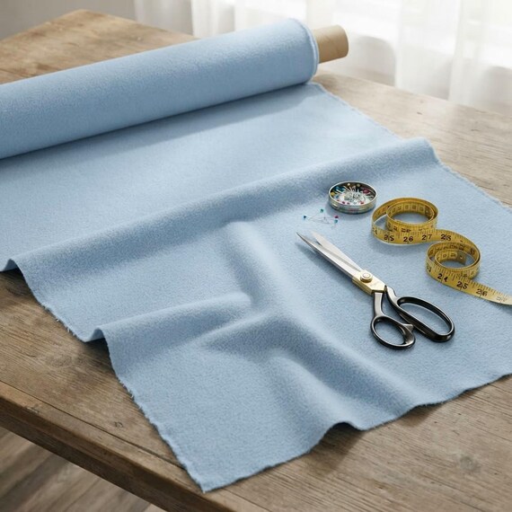 Light Blue Solid Polar Fleece Fabric Anti-Pill 58" Wide | Soft Polyester Blanket, Jacket.