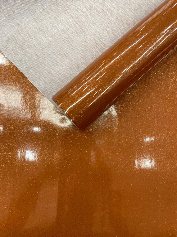 Rust Sparkle Glitter Upholstery Vinyl Fabric / Crafting Apparel Upholstery Vinyl Fabric 54" Wide.