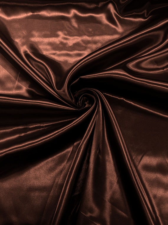 Brown Shiny Charmeuse Satin Fabric for Wedding Dress/Crafts Costumes/58” Wide /Silky Satin