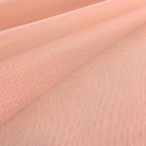 Blush Pink 58/60&quot; Wide Solid Stretch Power Mesh Fabric Nylon Spandex Sold By The Yard.