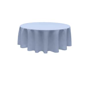 Light Blue Round Polyester Poplin Tablecloth Seamless.
