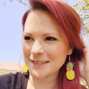 Pineapple Floral Dangle Earrings