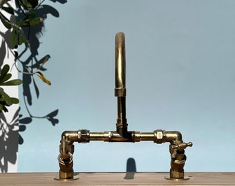 Victoria Industrial Brass Tap Set