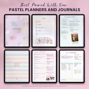 kawaii cute functional stickers for notebooks, journals, and planners on the ipad or android