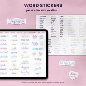 essential words functional stickers for digital planners or journals on goodnotes ipad xodo notability noteshelf penly notability on android