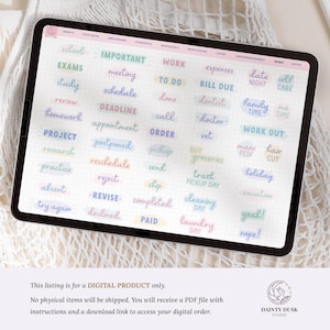 Soft Pastell Stickers for Digital Planner, Planner Essentials, Kawaii Cute Pastell Stickers for GoodNotes, GoodNotes Stickers, iPad Stickers bild 10