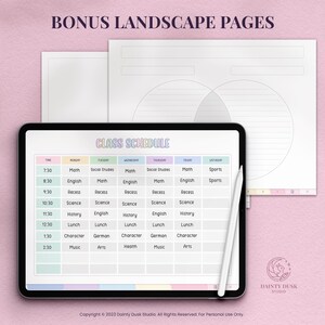 pastel landscape planner and notebook templates for school, homeschool, university or work