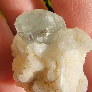 Aquamarine with Muscovite Mica, Calcite and Black Tourmaline Inclusions, Mineral Specimen, Jewelry Supply