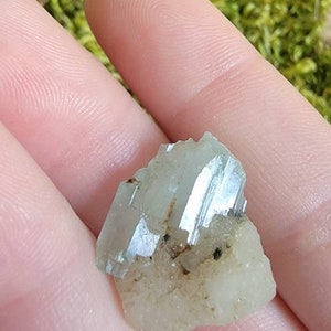 Emerald with Muscovite Mica on Natural Matrix, Mineral Specimen, Jewelry Supply