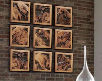 Handmade Cedar Wood Live Edge Wall Art: Rustic Cabin Decor