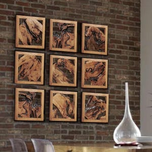 Handmade Cedar Wood Live Edge Wall Art: Rustic Cabin Decor
