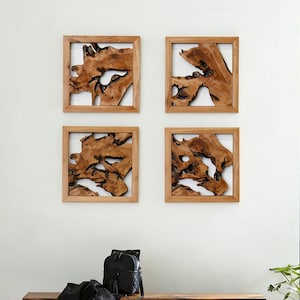 Handmade Cedar Wood Live Edge Wall Art: Rustic Cabin Decor, Farmhouse Wooden Wall Hanging, Nature Inspired Lodge Decor