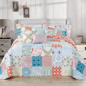 Twin/Queen/King Multi Ikat Throw Handmade Ikat Print Kantha Quilt Kantha Blanket Bed Cover King Kantha Bedspread Bohemian Bedding Reversible Cotton Kantha Sofa Cover (Black, Twin 60X90 Inch