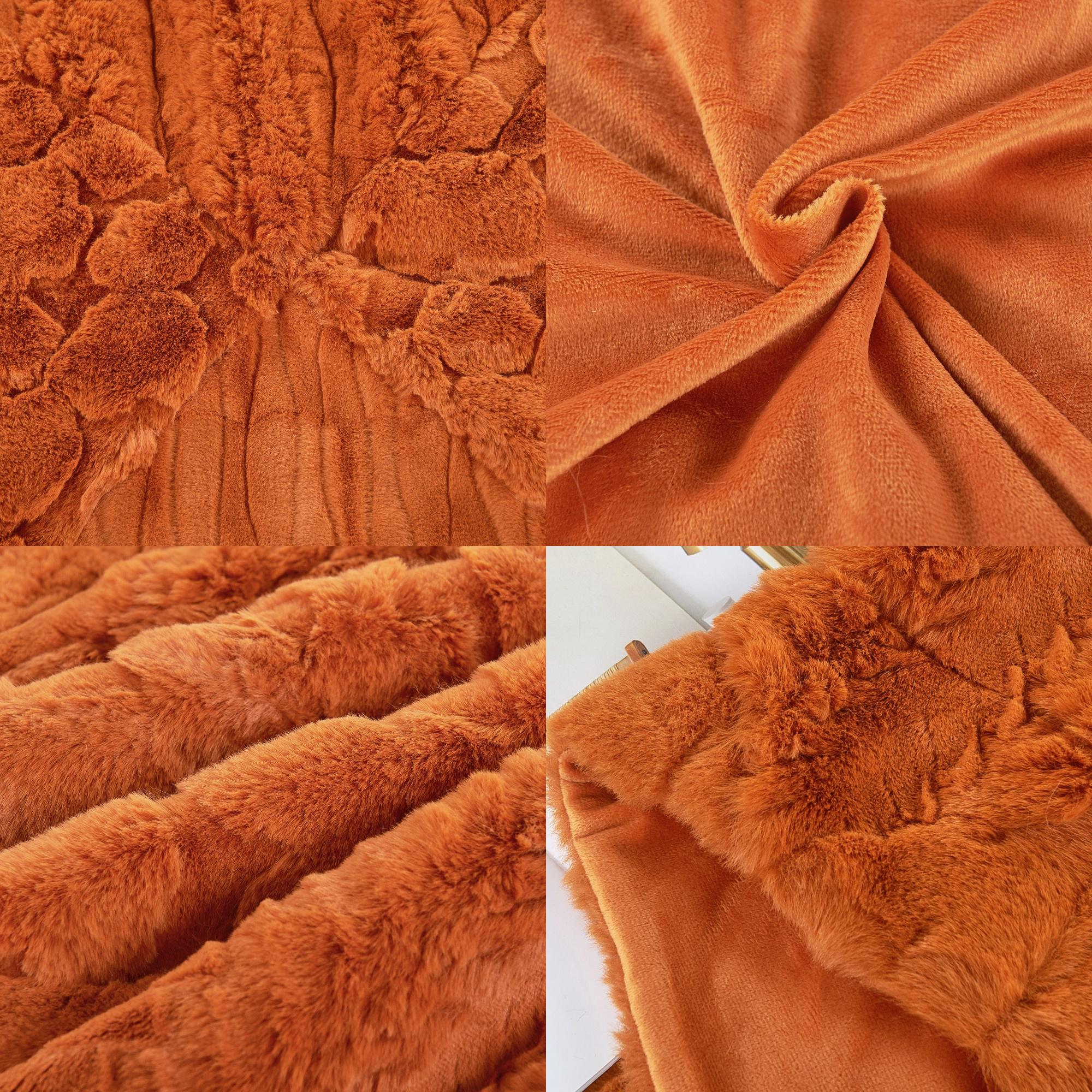 Handmade Geometric Patchwork Faux Fur Throw Blanket: Rustic Cozy Decor