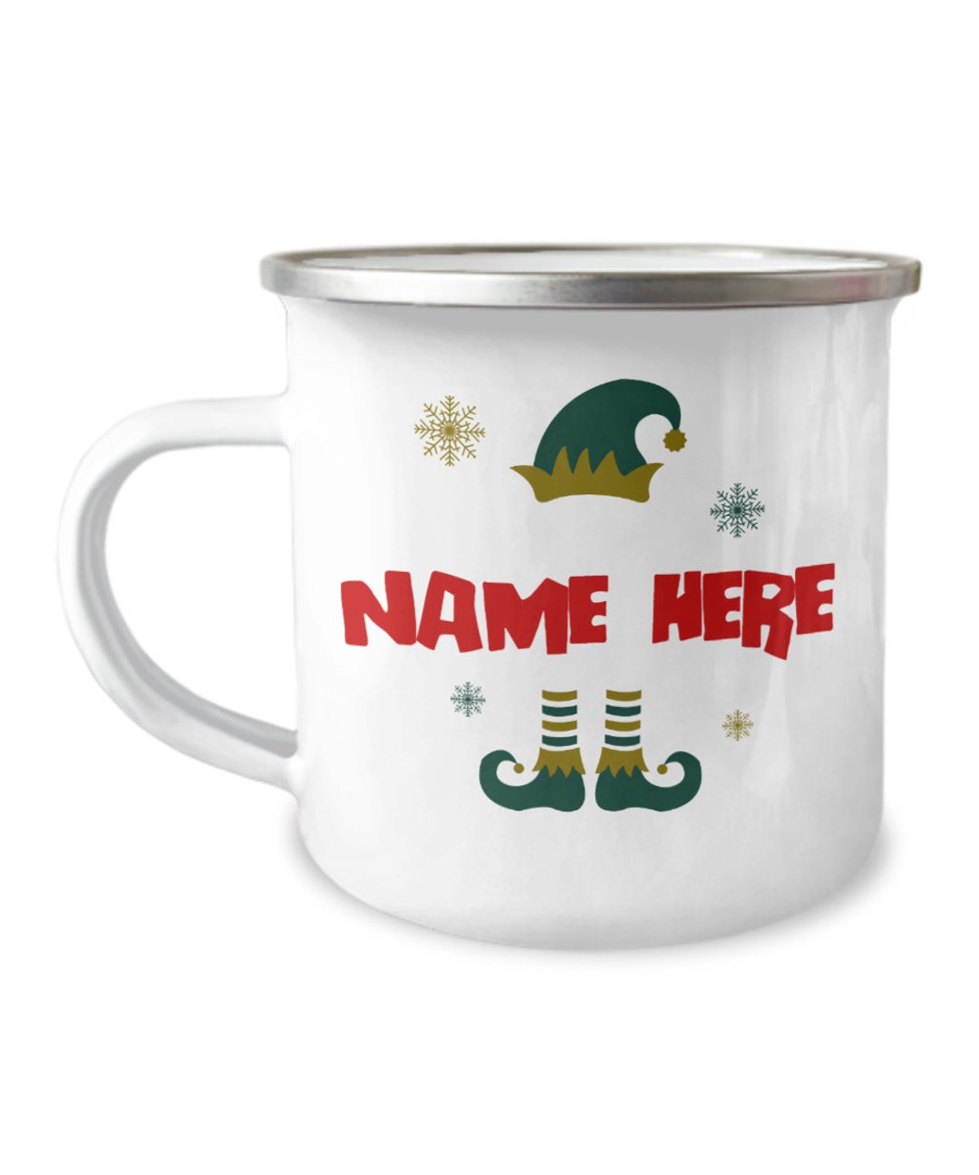 Custom Small Coffee Travel Mug With Name Elf Merry Christmas Etsy