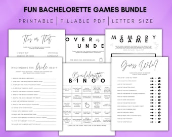 Bachelorette Party Games Bundle, Interactive, Fun (Printable PDF)