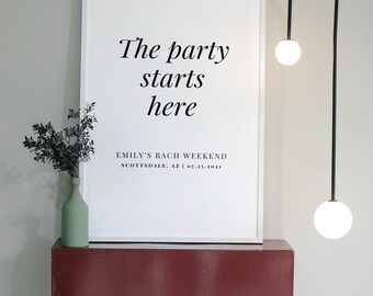 Minimalist Bachelorette Party Welcome Sign, Custom Decor (Digital Download)