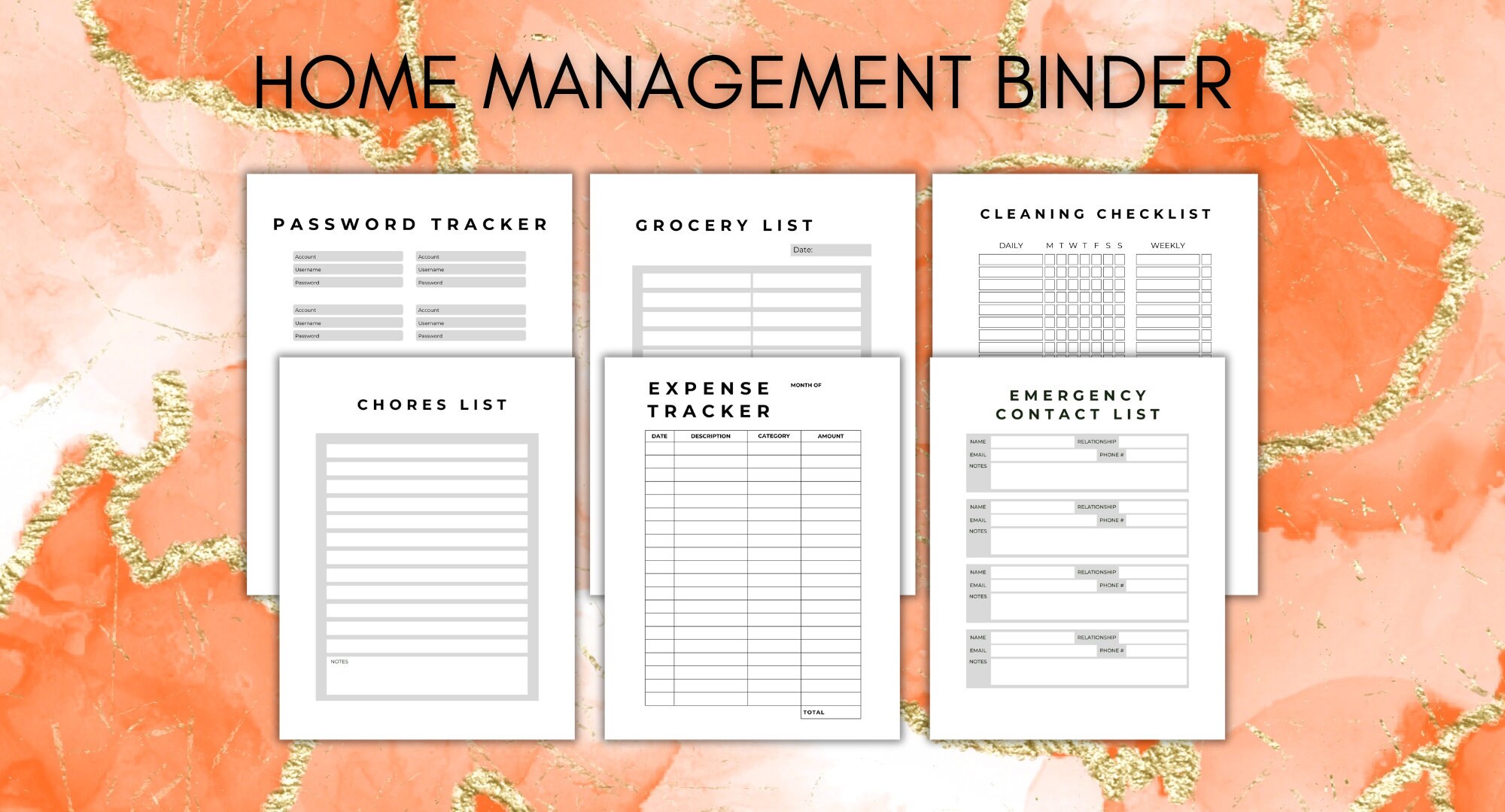 Home Management Binder, Minimalist Household Planner (printable PDF) - Etsy
