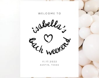 Custom Bachelorette Party Welcome Sign, Minimalist Decor (Digital Download)