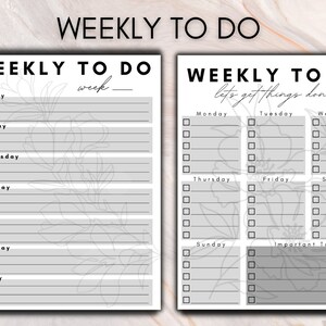 Ultimate to Do List Bundle, Instant Download, 5 to Do Blank Templates ...