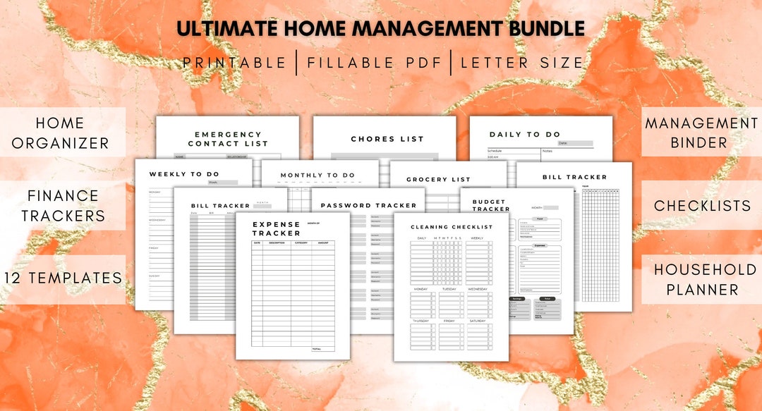 Home Management Binder, Minimalist Household Planner (printable PDF) - Etsy
