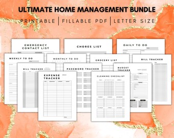 Home Management Binder, Minimalist Household Planner (Printable PDF)