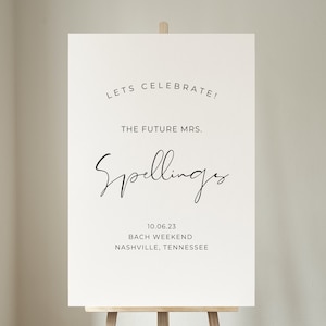 Minimalist Custom Bachelorette Party Welcome Sign, Bachelorette Weekend, Bachelorette Party Decor, Bach Party Welcome Sign