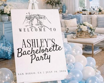 Custom Martini Minimalist Bachelorette Party Welcome Sign (Digital Download)