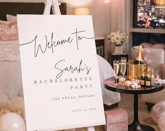 Custom Minimalist Bachelorette Party Welcome Sign (Digital Download)