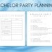 Bachelor Party Planner, Minimalist Bundle, Printable Instant Download ...