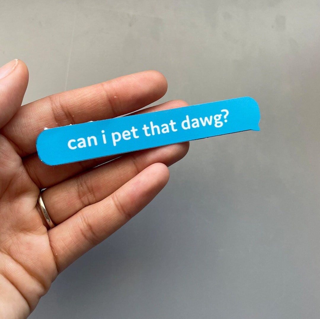 Can I Pet That Dog Sticker, Meme Sticker, Vinyl Sticker Etsy