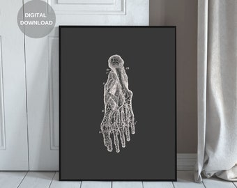 Human Anatomy Print, Foot Print, Printable Wall Art, Vintage Anatomy, Digital Download, Anatomy Art, Anatomy Poster, Home Decor