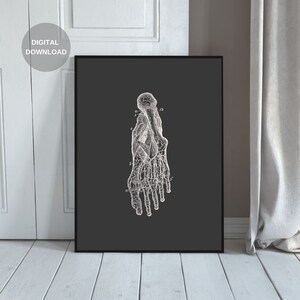 Human Anatomy Print, Foot Print, Printable Wall Art, Vintage Anatomy, Digital Download, Anatomy Art, Anatomy Poster, Home Decor