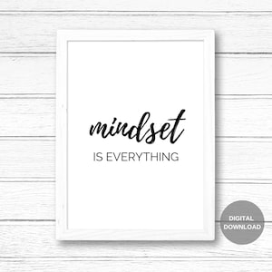 Mindset Is Everything, Inspirational Quote, Motivational Quote, Printable Wall Art, Mindset Wall Art, Home Decor, Office Wall Art