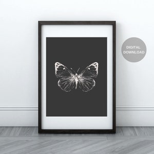 Vintage Butterfly Print, Printable Wall Art, Vintage Art, Digital Download, Butterfly Art, Vintage Print, Home Decor