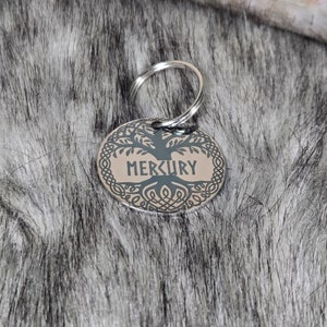 Norse themed Dog Tag with QR pet info