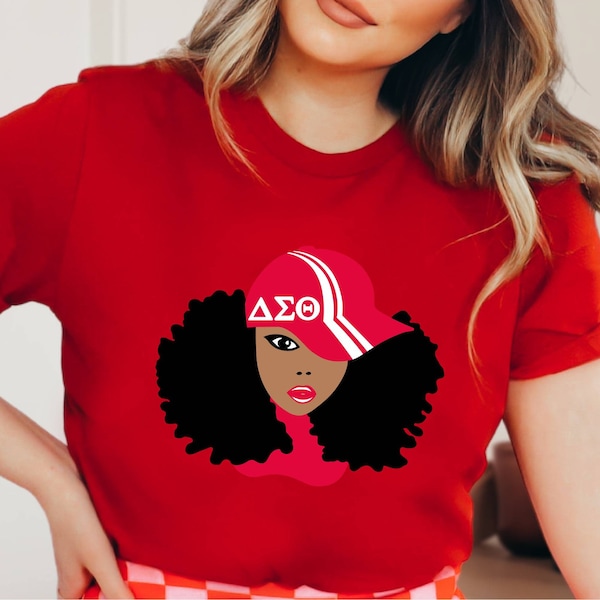 Delta Sigma Theta, Delta Girl With Hat Shirt, Support Black History Month Shirt, Delta Sorority Shirt, Sorority, Greek T-Shirt