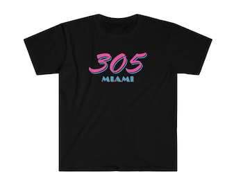 MIAMI 305 Sports Dade County Art Deco T-Shirt Dolphins Colors Area Code Heat