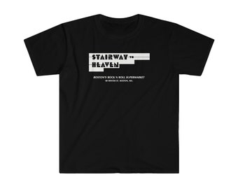 STAIRWAY TO HEAVEN Boston Ma T-Shirt Rock N Roll Supermarket Old Time 80's Mass