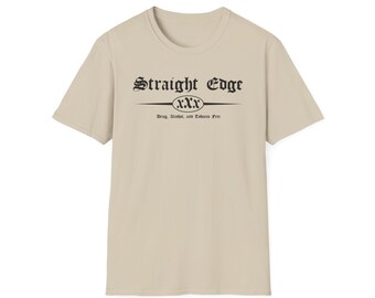 Straight Edge t-shirt drug alcohol tobacco free sXe xXx dare no hardcore punk x no drugs clean sober punk rock