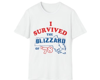 I SURVIVED the BLIZZARD of 78 Men's Tee t Shirt Massachusetts MA Boston 1978 '78