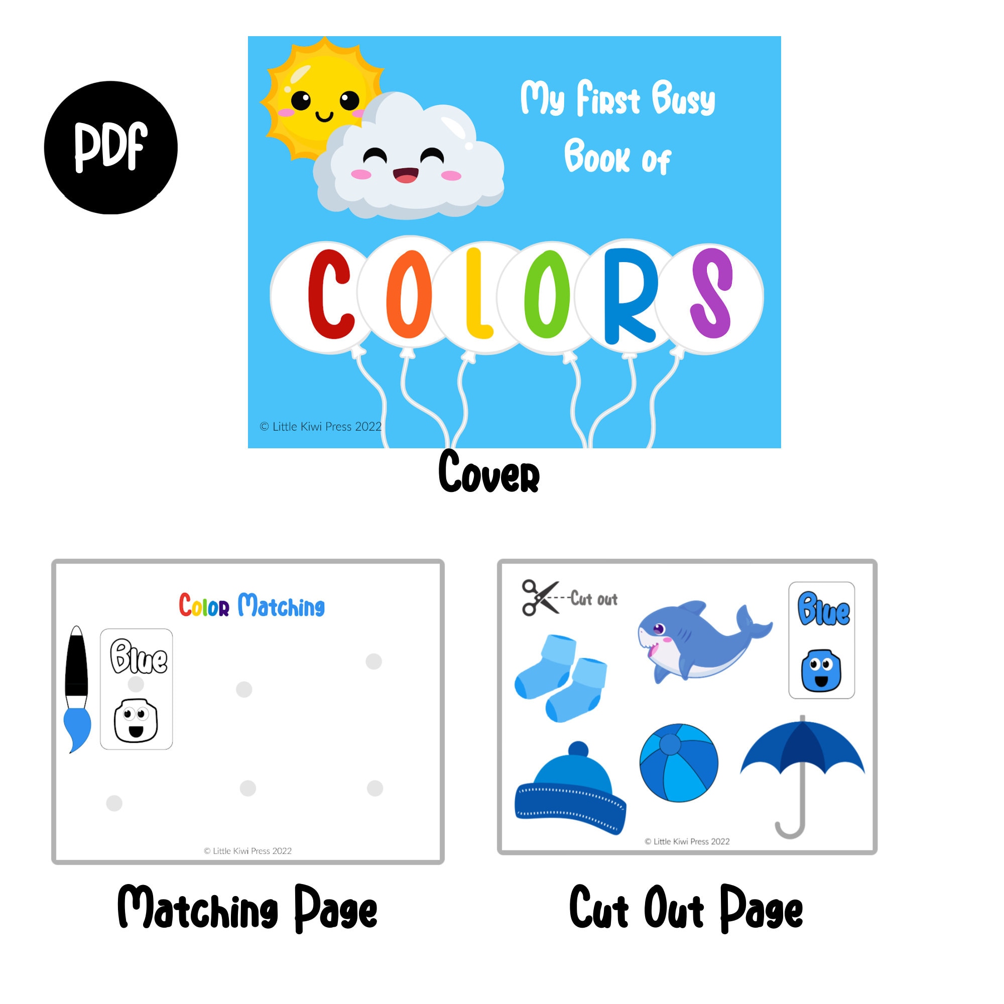 Colors Busy Book Printable: Toddler Learning Activity (PDF) - Etsy