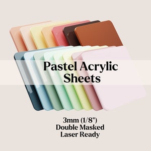 Pastel Acrylic Sheet | 3mm acrylic | Blush Acrylic | Boho | Pastel | Laser Cutting | Plexiglass | Acrylic Sheet | Premium Acrylic